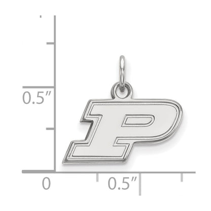 10K White Gold Logoart Purdue University Letter P Extra Small Pendant