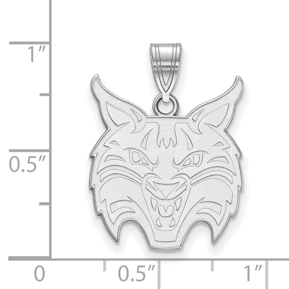 Sterling Silver Rhodium Plated Logoart Quinnipiac University Bobcat Large Pendant