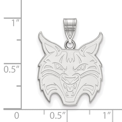 Sterling Silver Rhodium Plated Logoart Quinnipiac University Bobcat Large Pendant