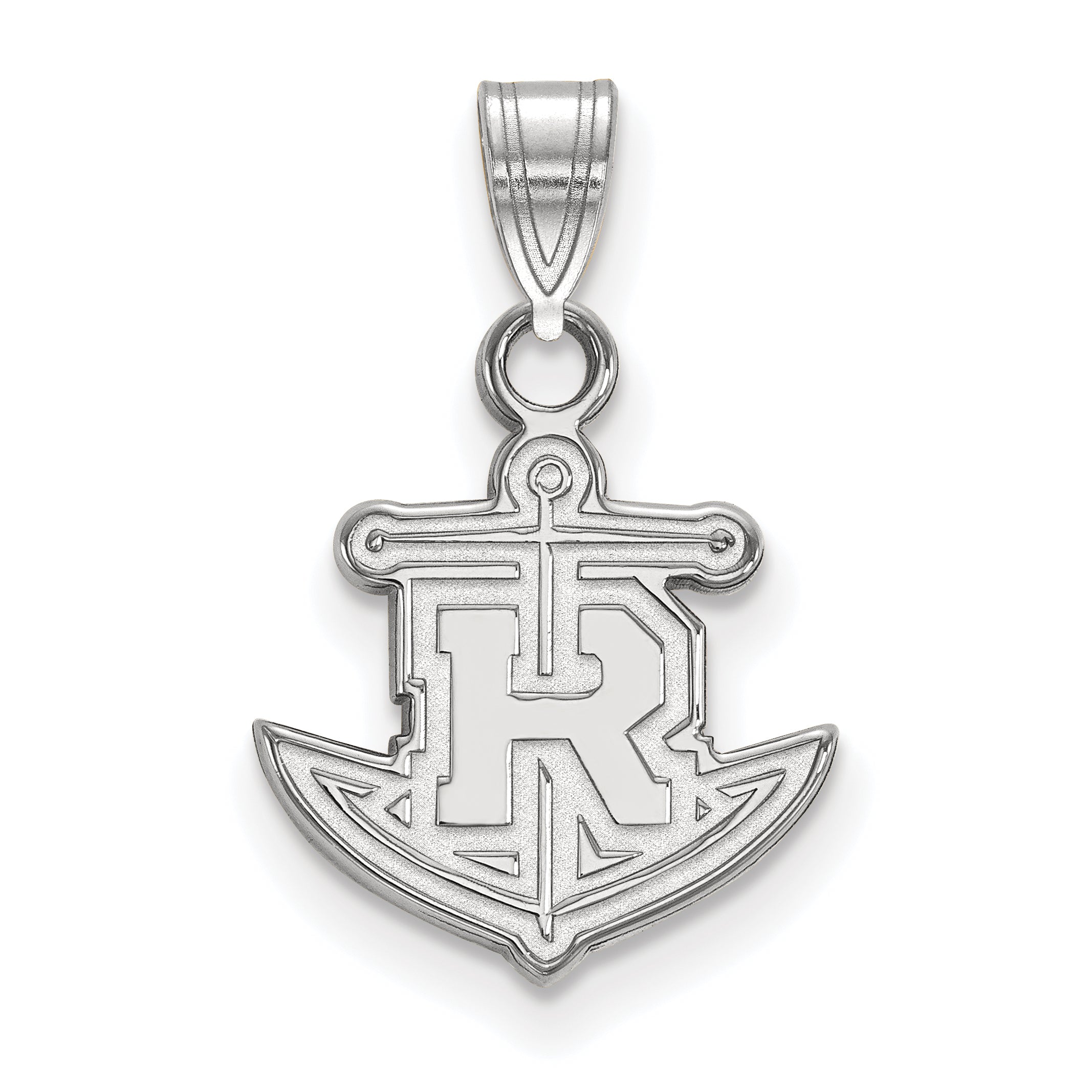 Sterling Silver Rhodium Plated Logoart Rollins College Anchor Small Pendant