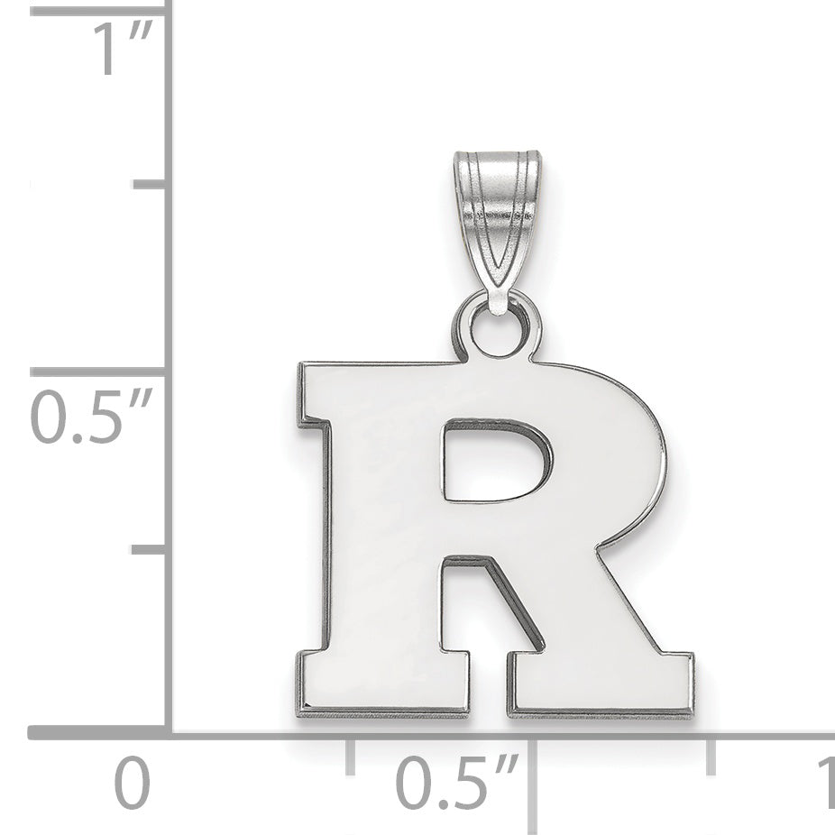 Sterling Silver Rhodium Plated Logoart Rutgers University Letter R Small Pendant
