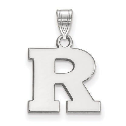 14K White Gold Logoart Rutgers University Letter R Small Pendant