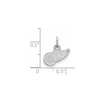 Sterling Silver Rhodium Plated Nhl Logoart Detroit Red Wings Extra Small Pendant