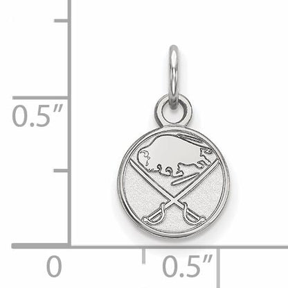 Sterling Silver Rhodium Plated Nhl Logoart Buffalo Sabres Extra Small Pendant