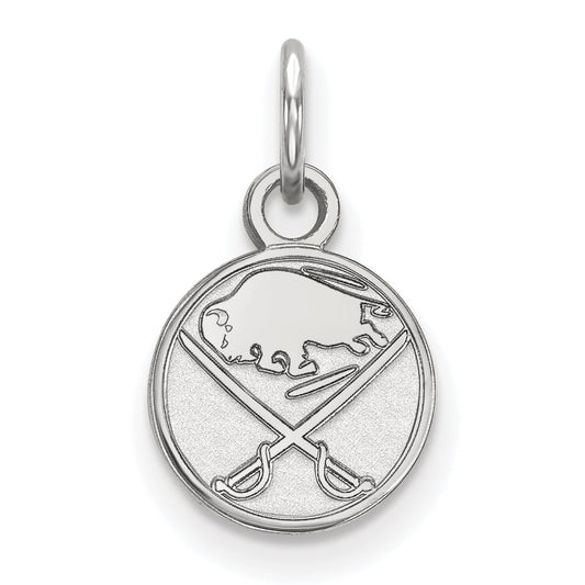 Sterling Silver Rhodium Plated Nhl Logoart Buffalo Sabres Extra Small Pendant