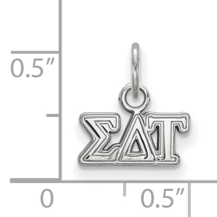 Sterling Silver Rhodium Plated Logoart Sigma Delta Tau Sorority Greek Letters Extra Small Pendant