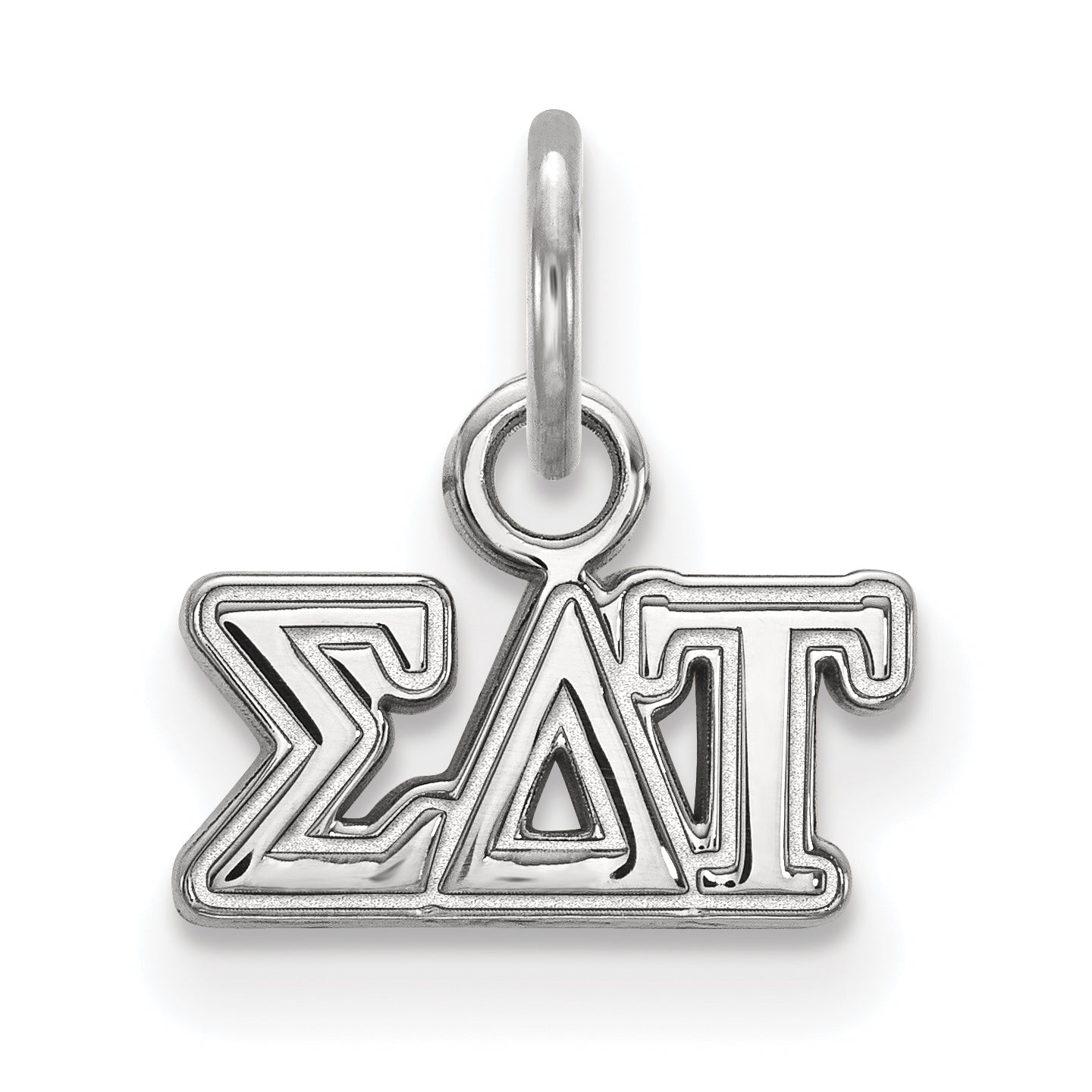 Sterling Silver Rhodium Plated Logoart Sigma Delta Tau Sorority Greek Letters Extra Small Pendant