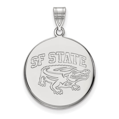 10K White Gold Logoart San Francisco State University Large Disc Pendant