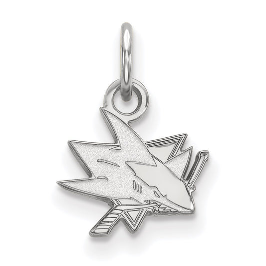 14K White Gold Nhl Logoart San Jose Sharks Extra Small Pendant