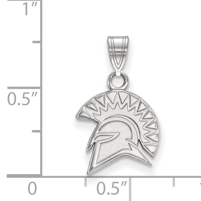 Sterling Silver Rhodium Plated Logoart San Jose State University Spartan Small Pendant