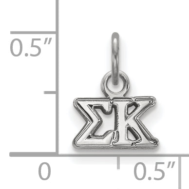 Sterling Silver Rhodium Plated Logoart Sigma Kappa Sorority Greek Letters Extra Small Pendant