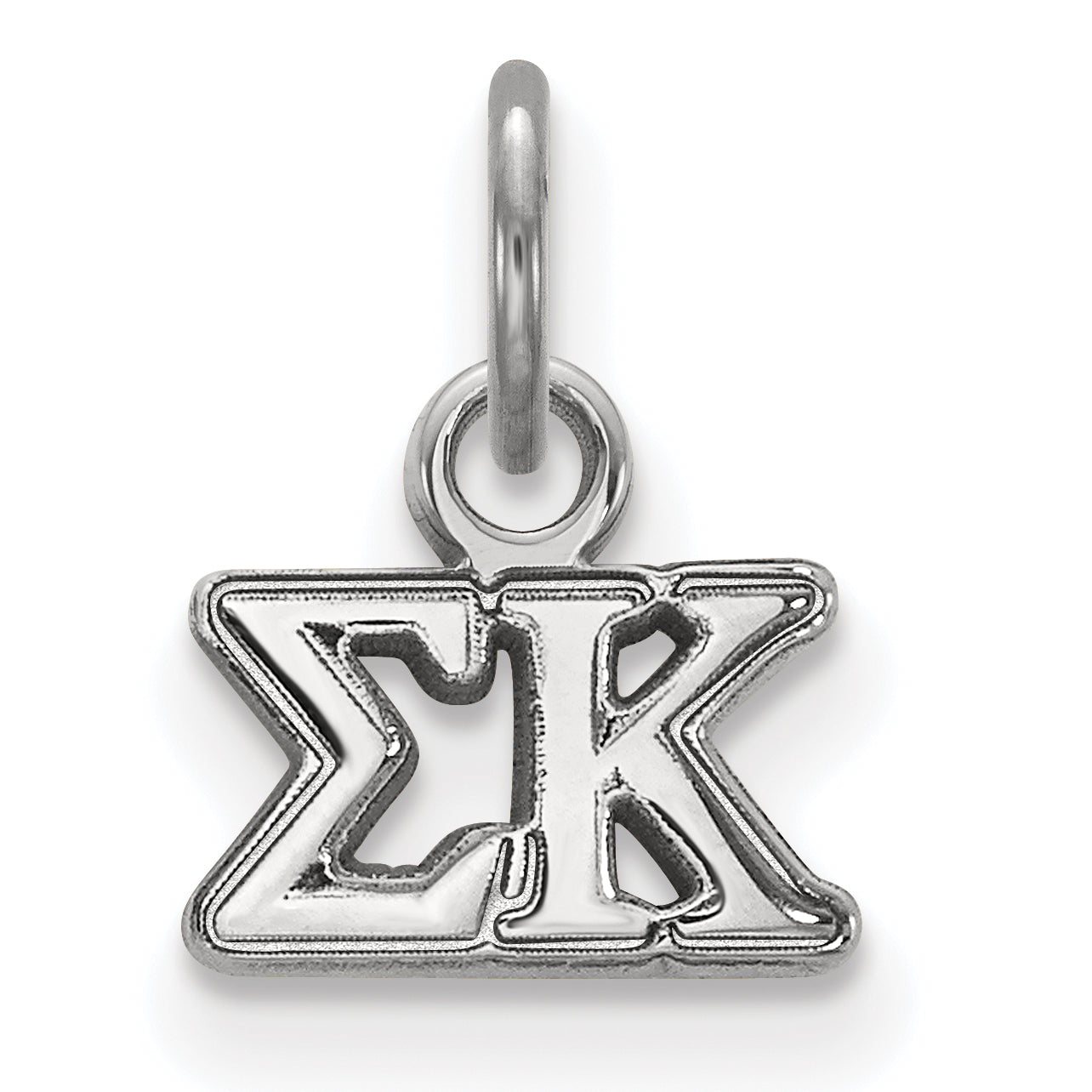 Sterling Silver Rhodium Plated Logoart Sigma Kappa Sorority Greek Letters Extra Small Pendant