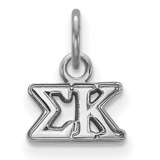 Sterling Silver Rhodium Plated Logoart Sigma Kappa Sorority Greek Letters Extra Small Pendant