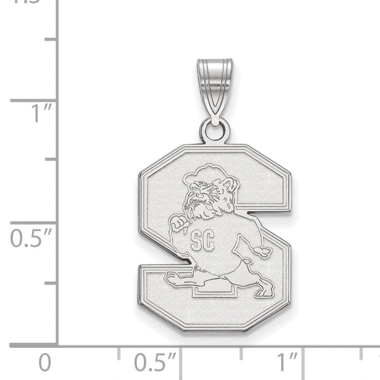 Sterling Silver Rhodium Plated Logoart South Carolina State University Large Pendant