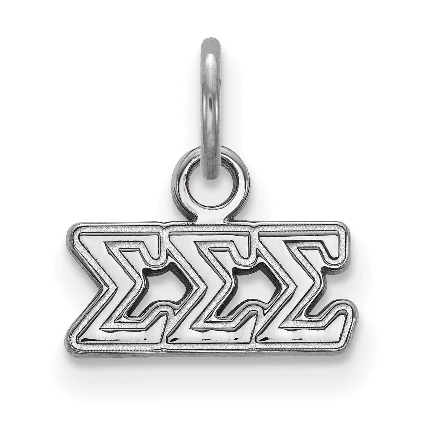 Sterling Silver Rhodium Plated Logoart Sigma Sorority Greek Letters Extra Small Pendant