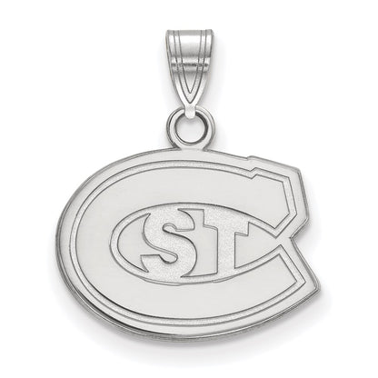 Sterling Silver Rhodium Plated Logoart St. Cloud State University Small Pendant