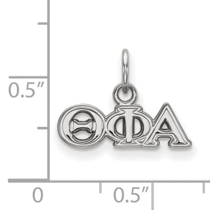 Sterling Silver Rhodium Plated Logoart Theta Phi Alpha Sorority Greek Letters Extra Small Pendant