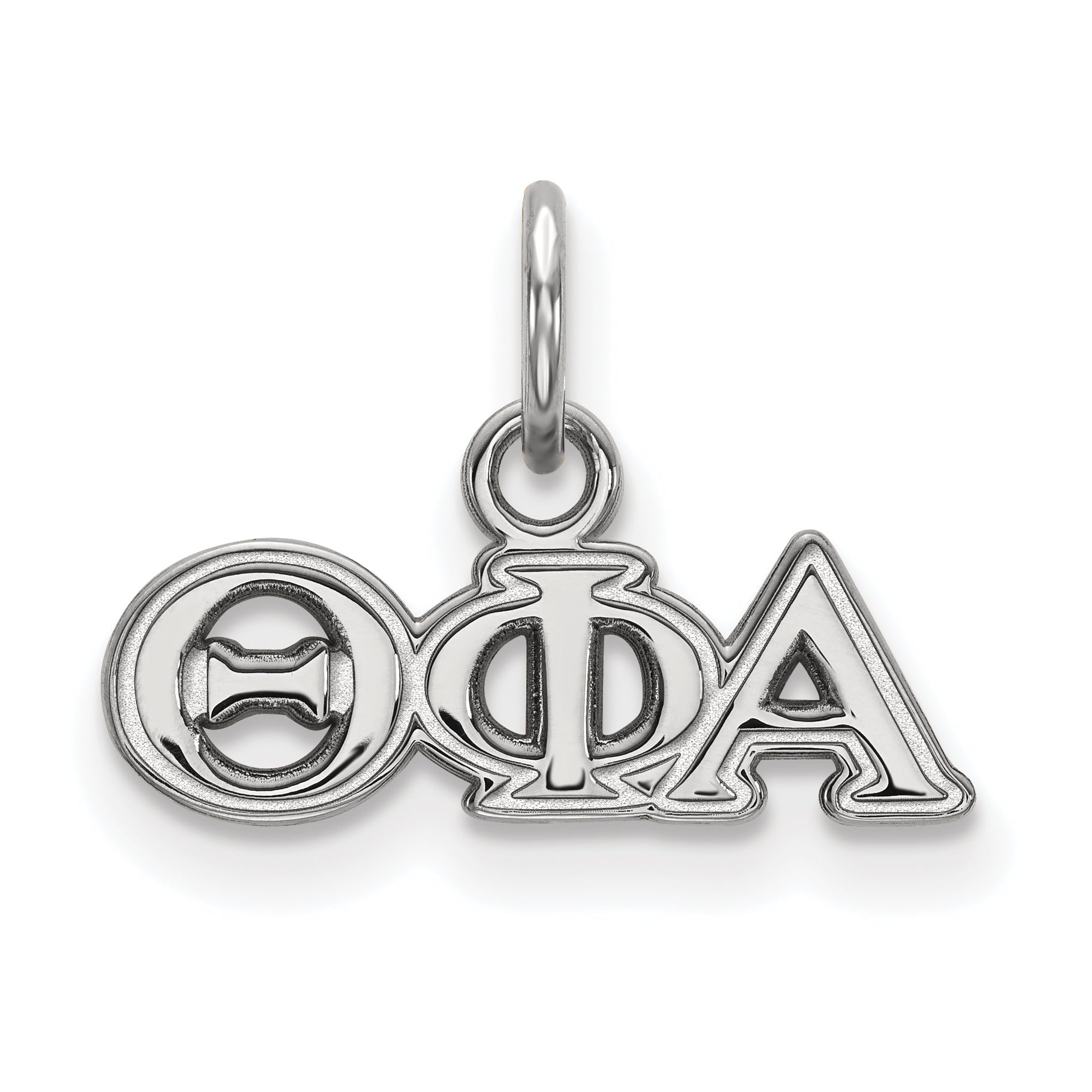 Sterling Silver Rhodium Plated Logoart Theta Phi Alpha Sorority Greek Letters Extra Small Pendant