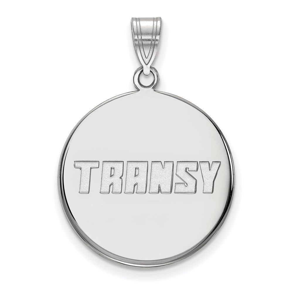 14K White Gold Logoart Transylvania University Large Disc Pendant