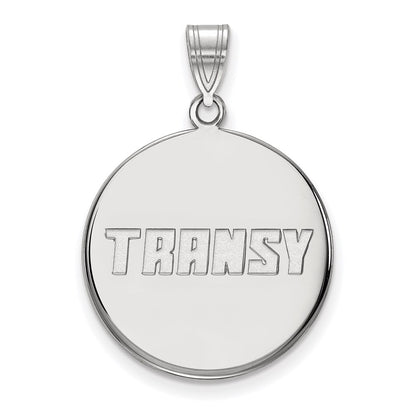 14K White Gold Logoart Transylvania University Large Disc Pendant