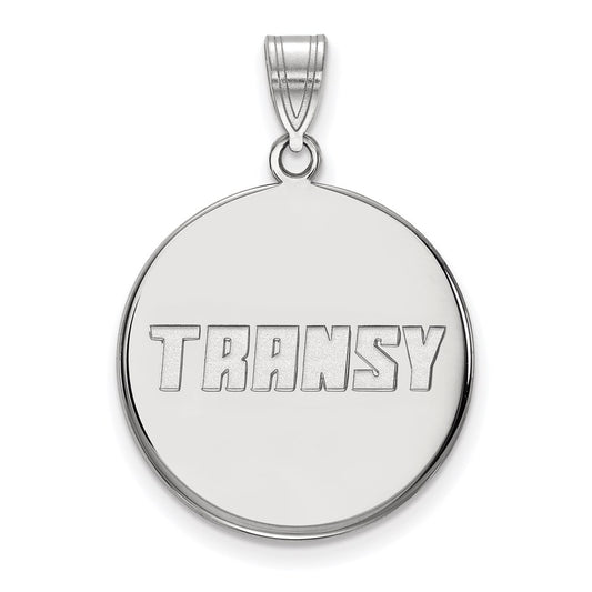 10K White Gold Logoart Transylvania University Large Disc Pendant
