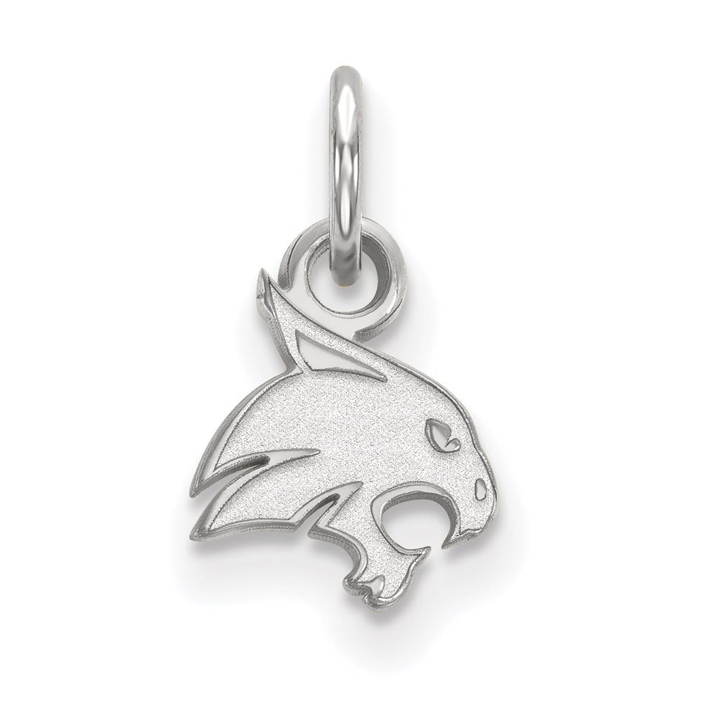 10K White Gold Logoart Texas State University Bobcat Extra Small Pendant
