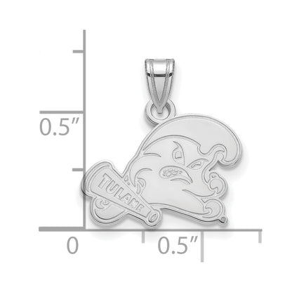10K White Gold Logoart Tulane University Small Pendant