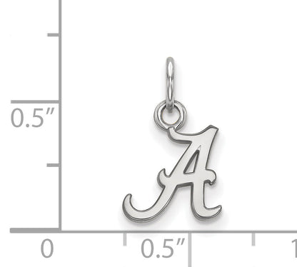 Sterling Silver Rhodium Plated Logoart University Of Alabama Letter A Extra Small Pendant