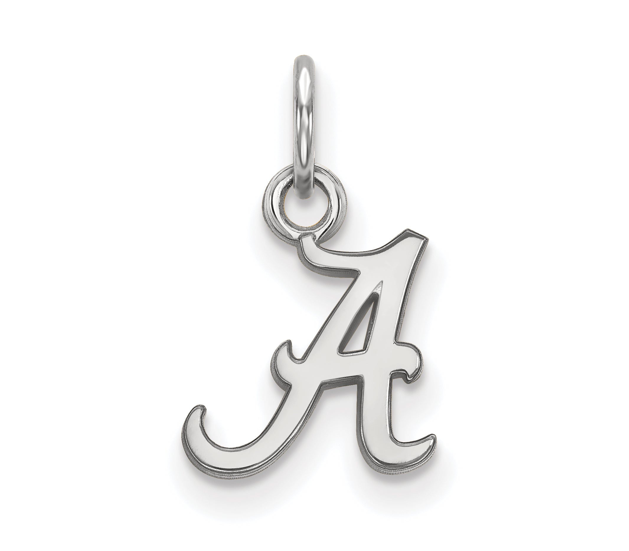 Sterling Silver Rhodium Plated Logoart University Of Alabama Letter A Extra Small Pendant