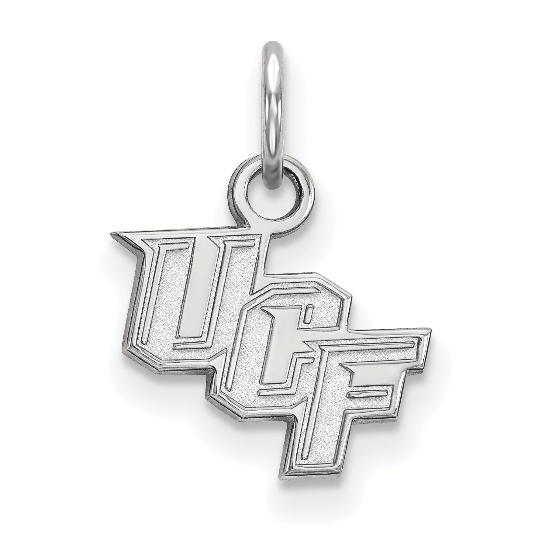 Sterling Silver Rhodium Plated Logoart University Of Central Florida U C F Extra Small Pendant