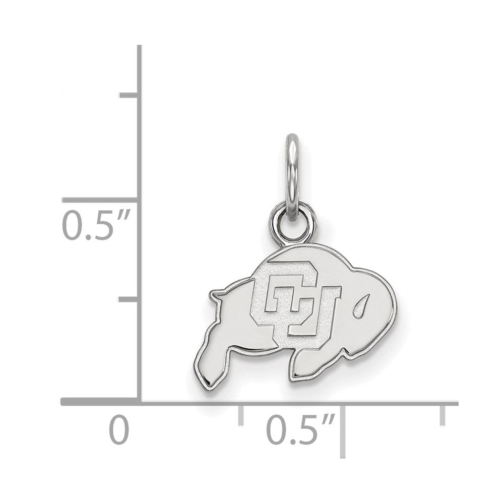 Sterling Silver Rhodium Plated Logoart University Of Colorado Buffalo Extra Small Pendant