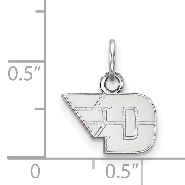 Sterling Silver Rhodium Plated Logoart University Of Dayton Extra Small Pendant