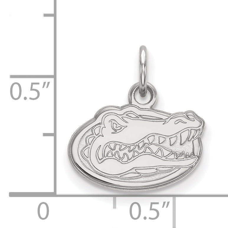 Sterling Silver Rhodium Plated Logoart University Of Florida Gator Extra Small Pendant