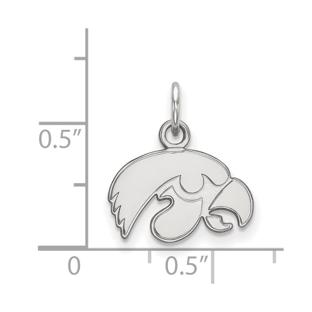 14K White Gold Logoart University Of Iowa Hawk Extra Small Pendant