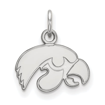 Sterling Silver Rhodium Plated Logoart University Of Iowa Hawk Extra Small Pendant