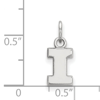 Sterling Silver Rhodium Plated Logoart University Of Illinois Letter I Extra Small Pendant