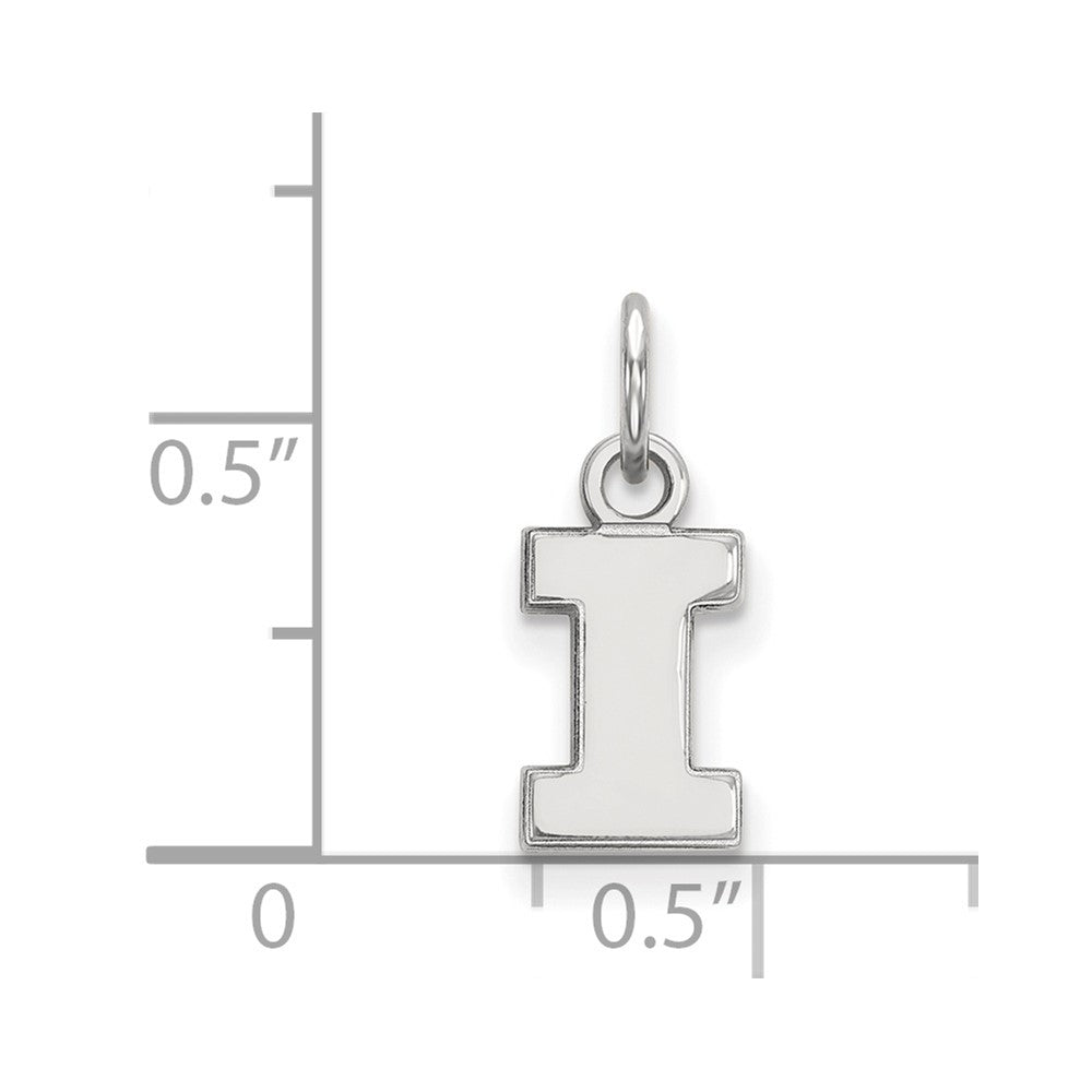 10K White Gold Logoart University Of Illinois Letter I Extra Small Pendant