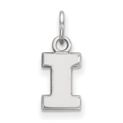 14K White Gold Logoart University Of Illinois Letter I Extra Small Pendant