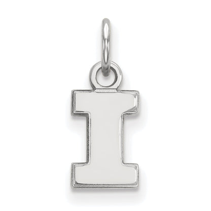 Sterling Silver Rhodium Plated Logoart University Of Illinois Letter I Extra Small Pendant