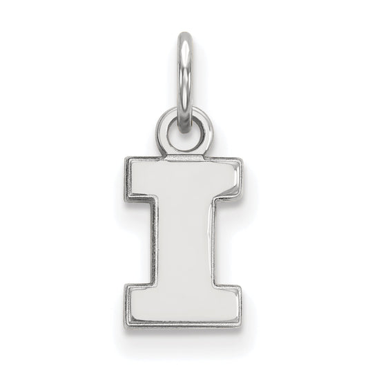 Sterling Silver Rhodium Plated Logoart University Of Illinois Letter I Extra Small Pendant