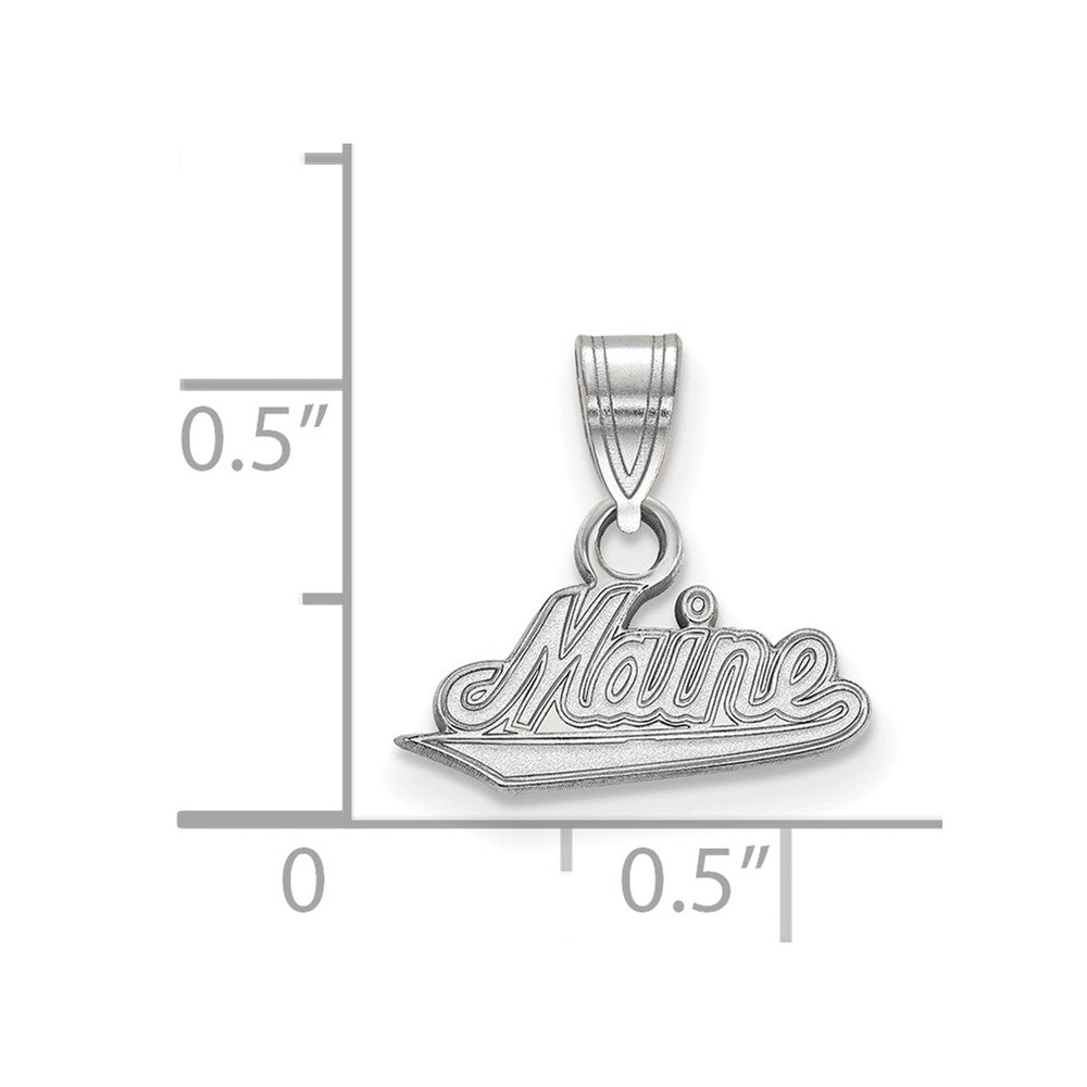 10K White Gold Logoart University Of Maine Small Pendant