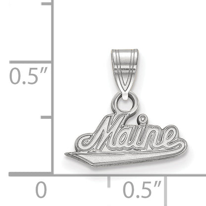 Sterling Silver Rhodium Plated Logoart University Of Maine Small Pendant