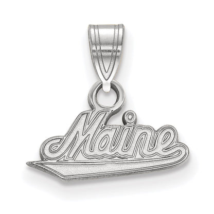 14K White Gold Logoart University Of Maine Small Pendant