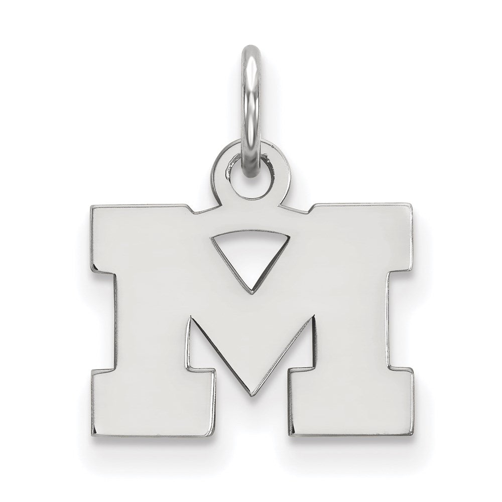 14K White Gold Logoart University Of Michigan Letter M Extra Small Pendant