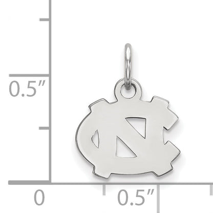 Sterling Silver Rhodium Plated Logoart University Of North Carolina N C Extra Small Pendant