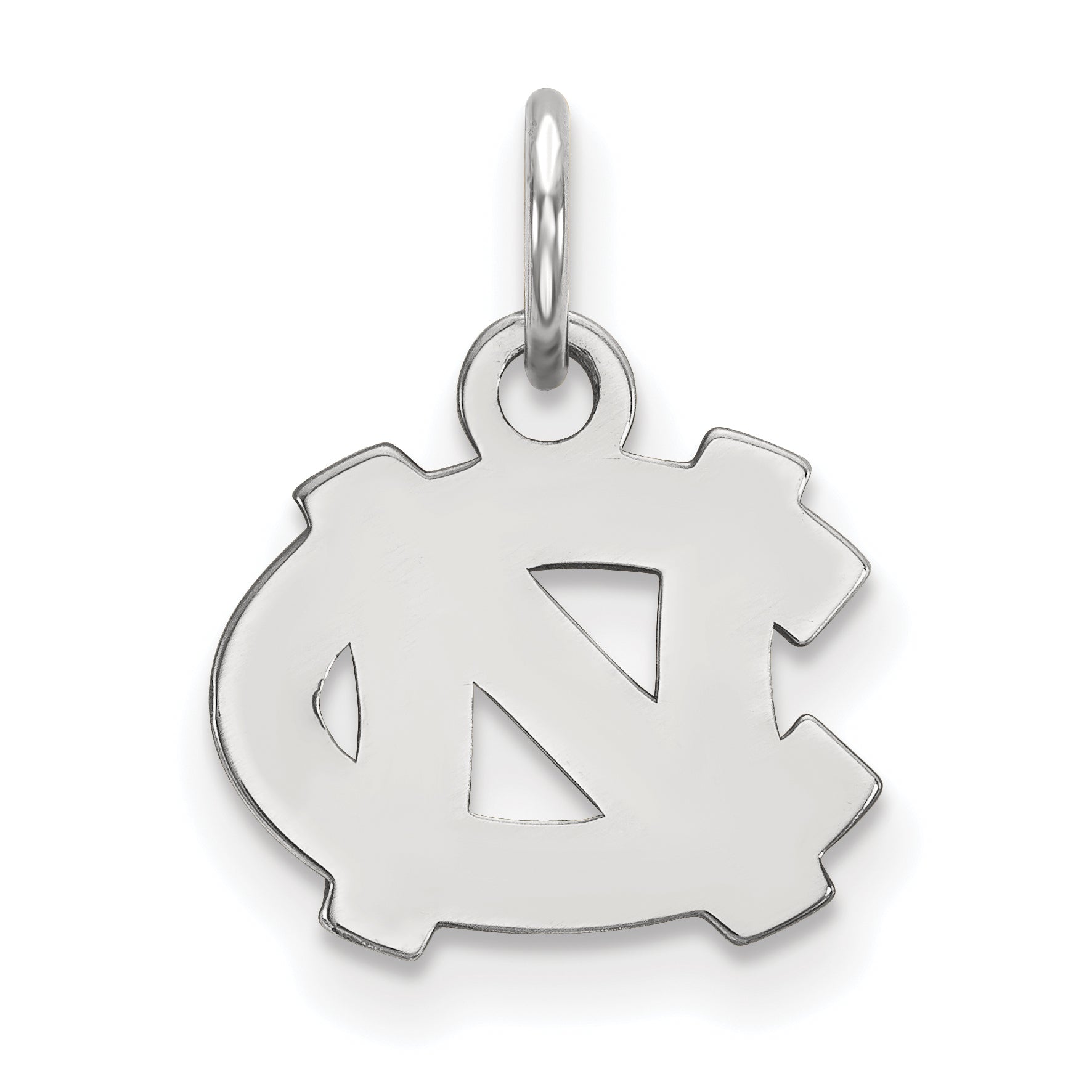 Sterling Silver Rhodium Plated Logoart University Of North Carolina N C Extra Small Pendant