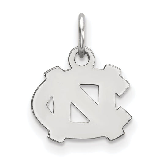 Sterling Silver Rhodium Plated Logoart University Of North Carolina N C Extra Small Pendant