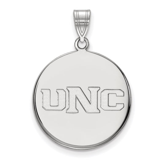 Sterling Silver Rhodium Plated Logoart University Of Northern Colorado U N C Large Disc Pendant