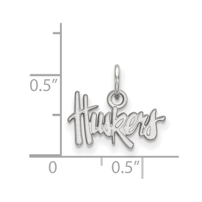 10K White Gold Logoart University Of Nebraska Huskers Extra Small Pendant