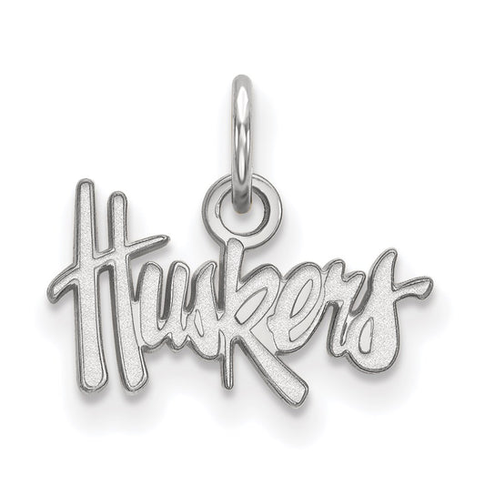 10K White Gold Logoart University Of Nebraska Huskers Extra Small Pendant